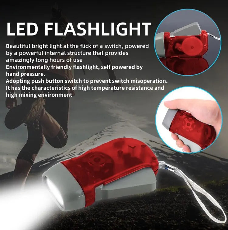 Hand Crank Dynamo Flashlight
