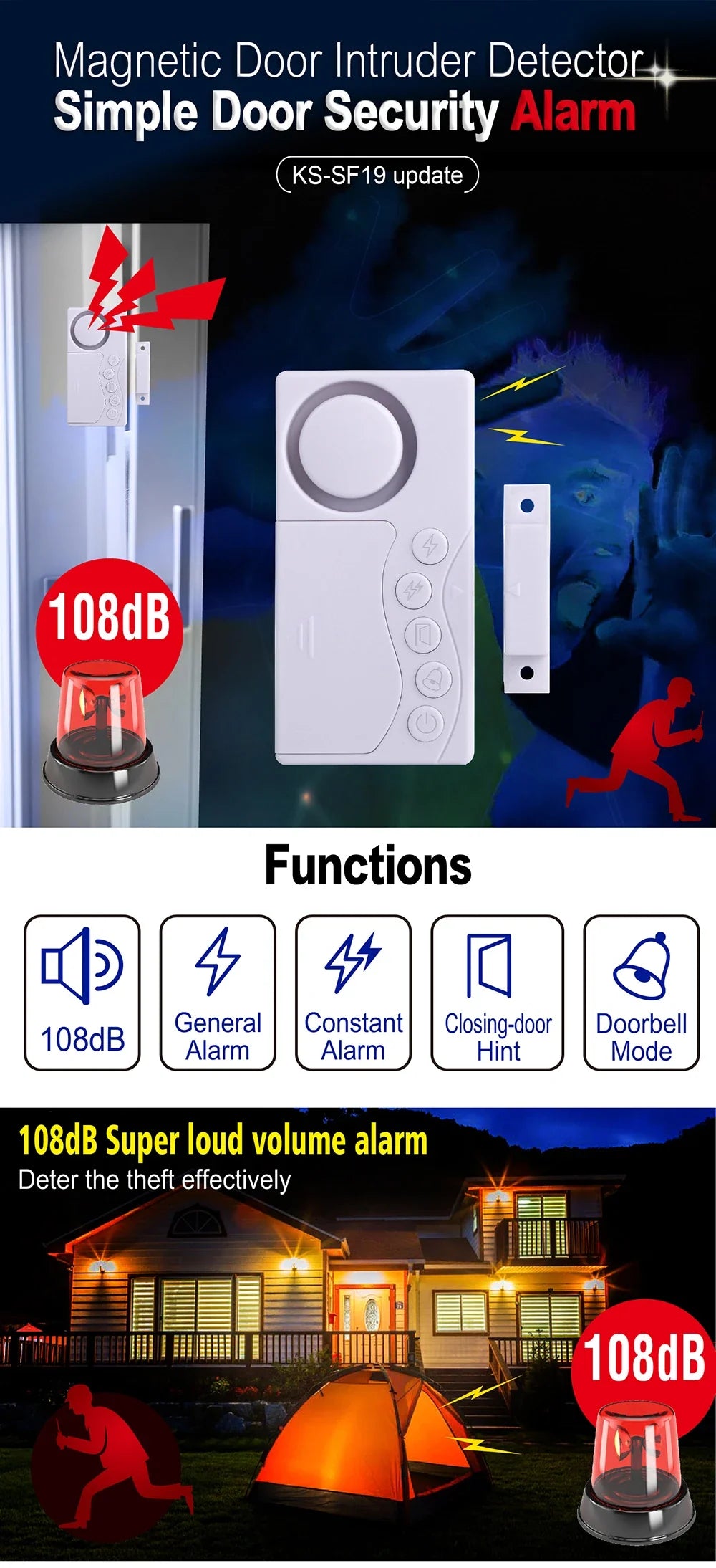 Door & Window Wireless Burglar Alarm