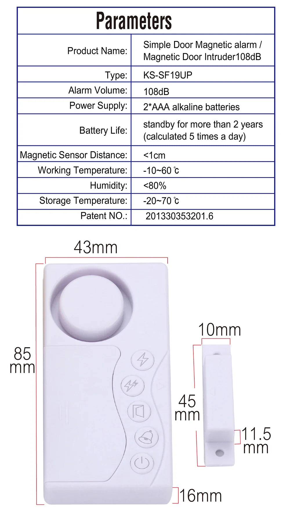 Door & Window Wireless Burglar Alarm
