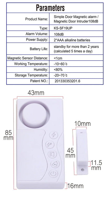 Door & Window Wireless Burglar Alarm