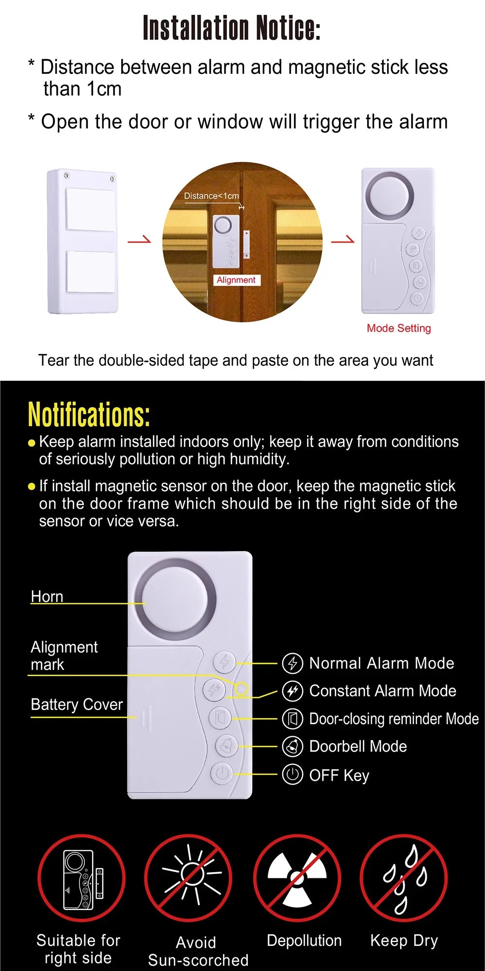 Door & Window Wireless Burglar Alarm