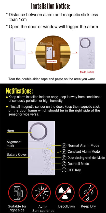Door & Window Wireless Burglar Alarm