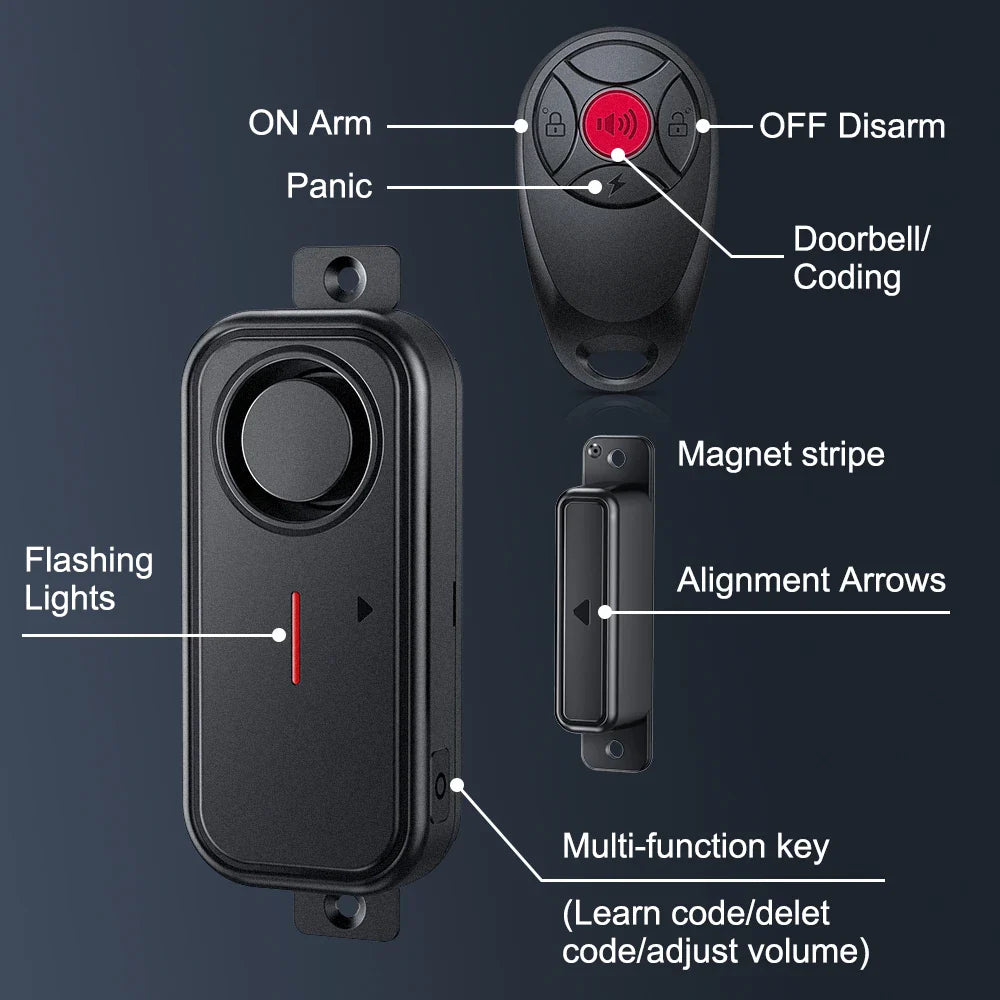 Door & Window Alarm with LED Light
