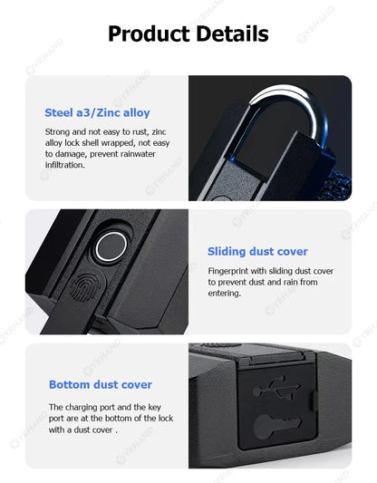 Smart Padlock Keyless Fingerprint
