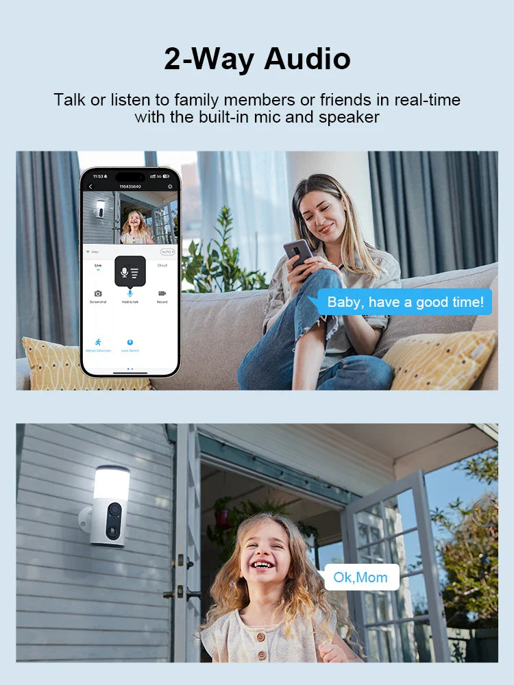 Solar Floodlight WiFi Camera HD Night Vision