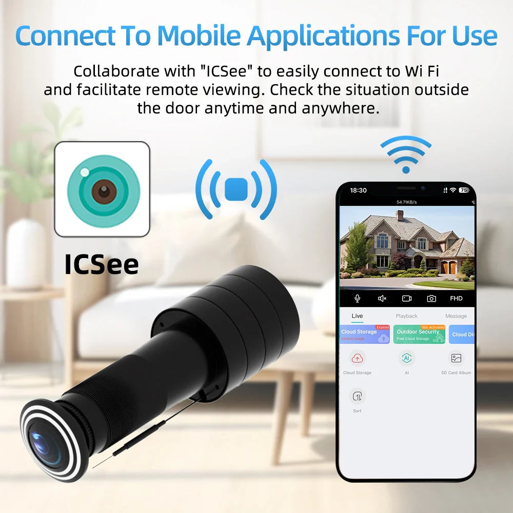 HD Peephole WiFi Camera – Smart Door Viewer