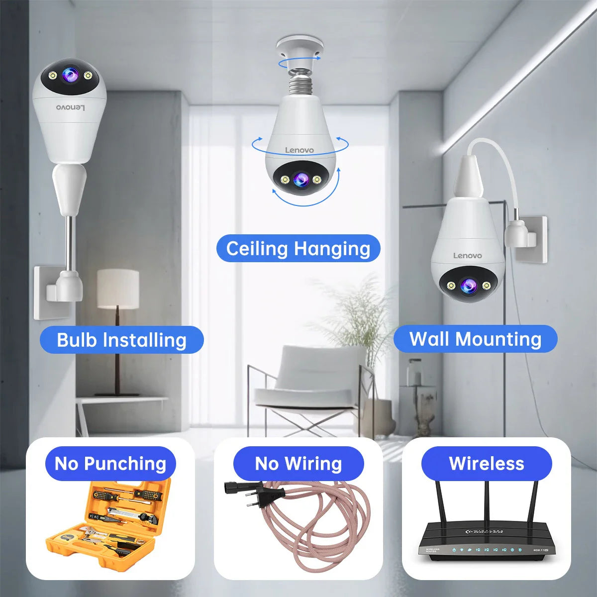 Bulb Security Camera 3MP